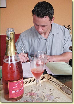 Brad Baker tasting Goutorbe Rose