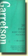 2001 Garretson Paso Robles Syrah