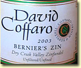 Coffaro Berniers Zinfandel 2003