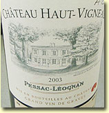 CHATEAU HAUT-VIGNEAU 2003 PESSAC-LEOGNAN