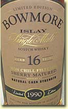 BOWMORE 16 YEARS OLD SHERRY MATURED ISLAY SINGLE MALT 1990 Limited Edition, Btld. 2006