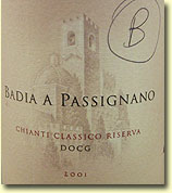 BADIA A PASSIGNANO CHIANTI CLASSICO RISERVA 2001