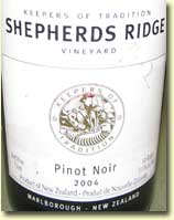 SHEPHERDS RIDGE VINEYARD PINOT NOIR