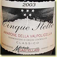 MICHELE CASTELLANI AMARONE DELLA VALPOLICELLA CINQUE STELLE