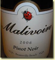 MALIVOIRE PINOT NOIR 2006