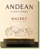 ANDEAN VINEYARDS MALBEC 2007