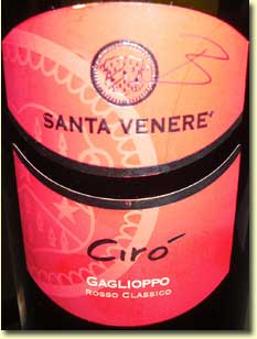 SANTA VENERE GAGLIOPPO ROSSO CLASSICO CIRO