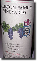 2001 Lamborn Family Napa Zinfandel Howell Mountain “The Cork Report”