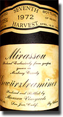 1972 Mirassou Monterrey Gewurztraminer