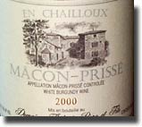 2000 Domaine Thibert Pere et Fils Mcon-Priss "En Chailloux